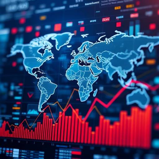 Abstract image representing global economic trends with charts and graphs.
