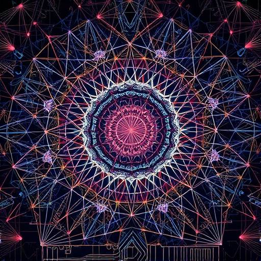 Abstract representation of generative AI creating complex patterns