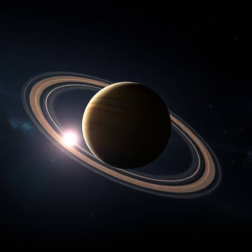 Artist's impression of a distant exoplanet with a ring system