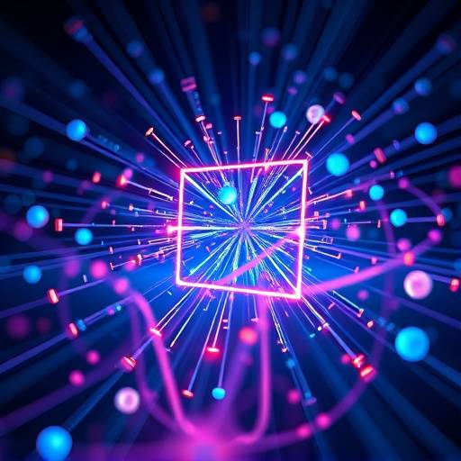 Illustration of quantum bits (qubits) in superposition