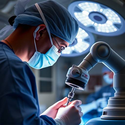 Surgeon performing a minimally invasive robotic surgery